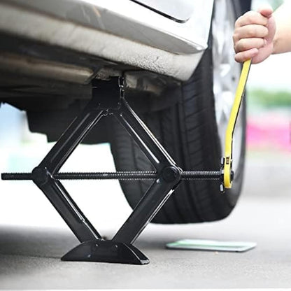 LEADSTAND Scissor Jack is 2tons, It Can Be Used With Electric Drill, Suitable for Cars and SUV Universal Car Emergency Kit with Lug Wrench (Scissor Jack + Lug Wrench + glove(2Ton))