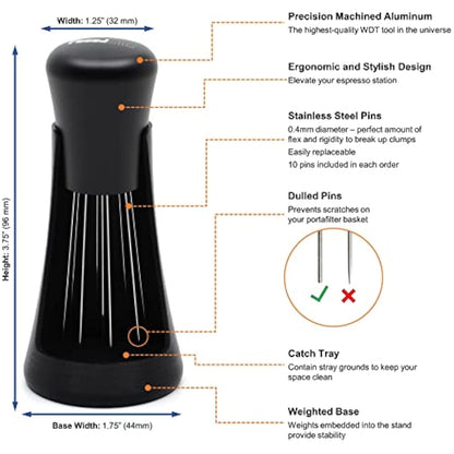 FusedLine Metal WDT Tool and Self-Aligning Stand | Precision Machined (Black Anodized Aluminum)