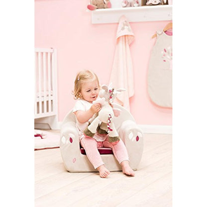 Nattou Unicorn Soft Toy, Jade, Companion from Birth, 30 cm, Nina, Jade and Lili, Beige-Pink, 987011
