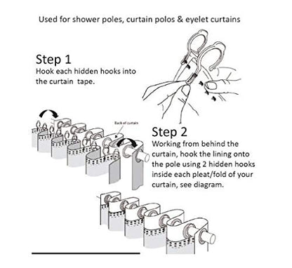 Nopton Textile Blackout Lining for Eyelet Curtains 3 Pass Thermal Insulated Includes Curtain Hooks (90" x 90" (Inc 24 Hooks))