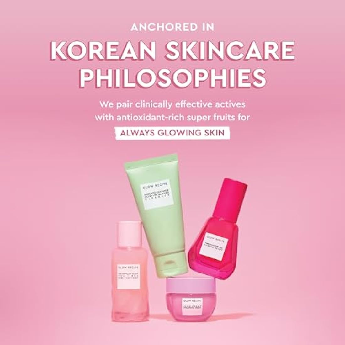 Glow Recipe Pomegranate Copper Peptides Face Serum - Face Firming Peptide Serum for Women & Men with Polypeptides + Hyaluronic Acid - Hydrating & Plumping Facial Serum for Smoothing Fine Lines (30ml)