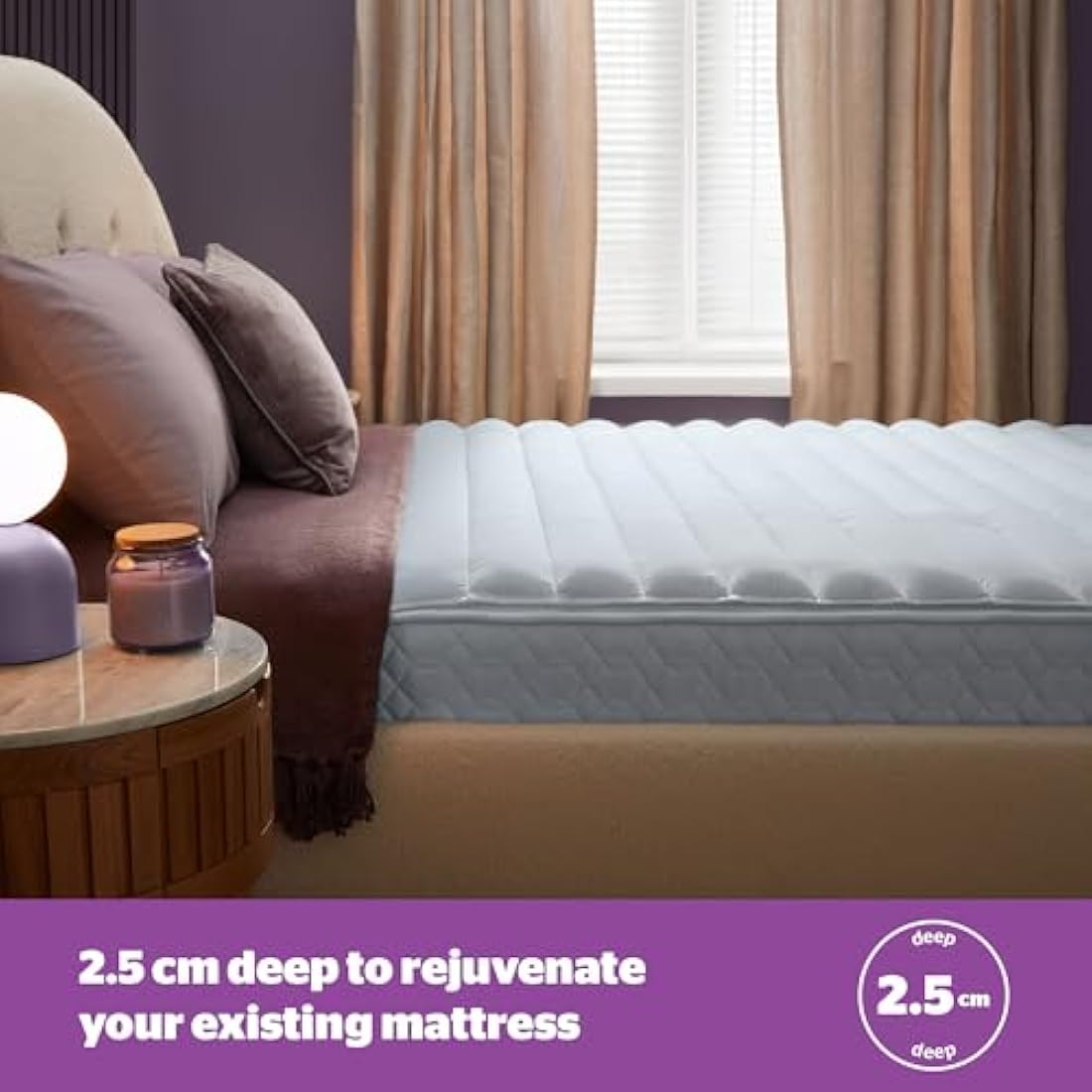 Silentnight Deep Sleep Mattress Topper King Size Bed - Soft Supportive Comfortable Durable Bed Topper with Easy Fit Elasticated Straps - Hypoallergenic and Machine Washable - King - 200x150cm