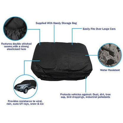 Small Black Breathable & Water Resistant Indoor / Outdoor Full Car Cover with Elasticated Front and Rear Hems MGB MGA & MG RV8