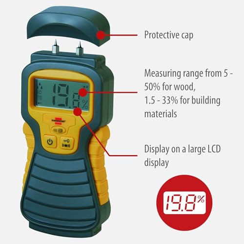 Brennenstuhl Moisture Detector MD (Moisture Meter/Moisture Meter for Wood or Building Materials, with LCD Display)