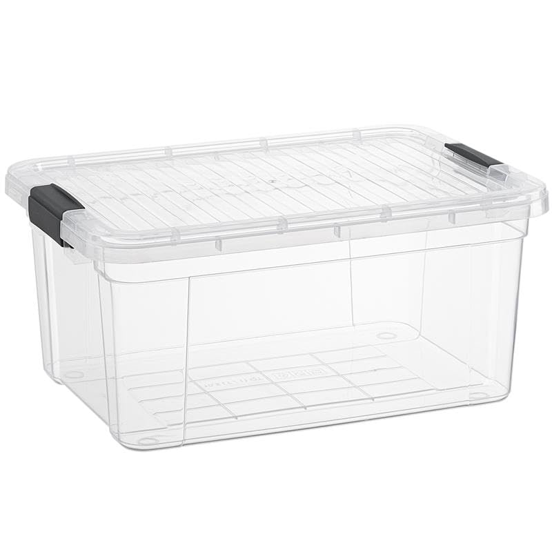 Superio Clear Storage Box with Lid, 20 Quart Plastic Container Bins for Organizing, Stackable Crates, BPA Free, Non Toxic, Odor Free
