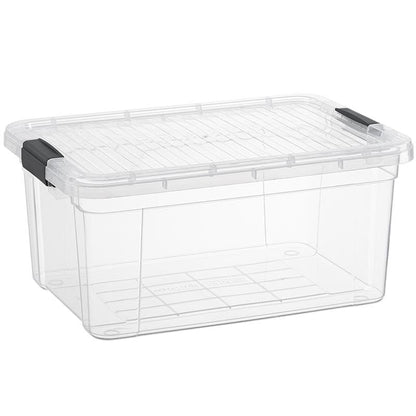 Superio Clear Storage Box with Lid, 20 Quart Plastic Container Bins for Organizing, Stackable Crates, BPA Free, Non Toxic, Odor Free