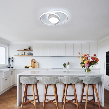 Comely LED Ceiling Lights, 42W 4800LM Lighting Fixture, Dia 40cm Round Modern Design Ceiling Lighting for Hallway Balcony Bedroom Corridor, Cold White 6500K