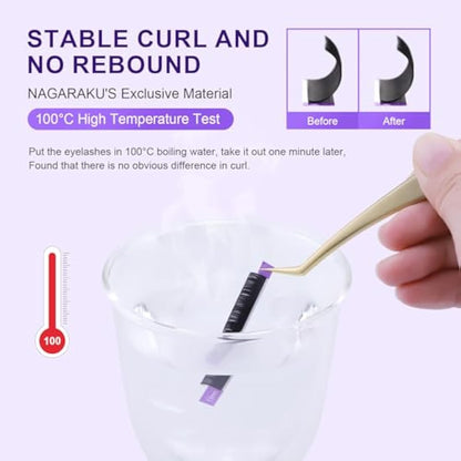 NAGARAKU 5 Trays Eyelash Extensions Supplies Classic 1:1 Lashes Individual Volume Lash Extensions Soft Single Natural Eyelashes Matte Black 16 Rows (0.05mm D Curl 9/10/11/12/13mm in 1 Pack)