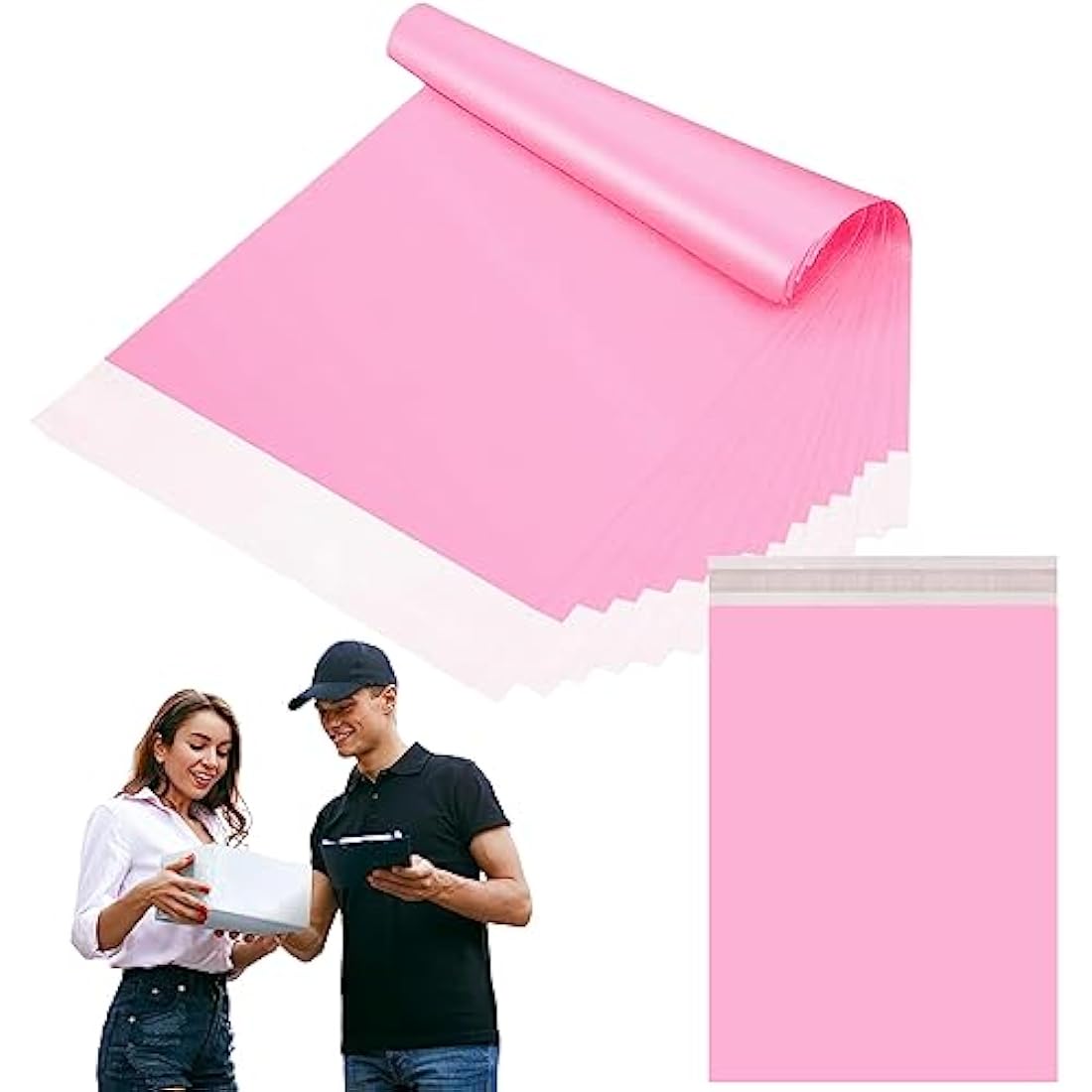50pcs 25x35cm Pink Vinted Postage Bags Mailing Bags for Clothes,Mailing Poly Postal Self Seal Bags,Parcel Shipping Bags Strong Packaging Bags Delivery Bags Plastic Envelopes for Posting Clothes Parcel