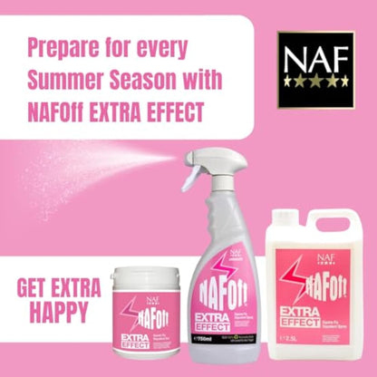 NAF Off Extra Effect Fly Spray Refill 2.5L – Natural Insect Repellent for Horses – Effective Against Flies, Midges & Biting Insects – With Citronella – Long-Lasting Summer Protection