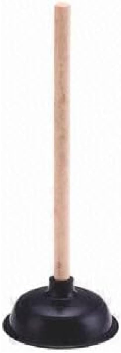 Large Black Toilet Plunger 150mm 6 Inch Cup with 430mm 17 Inch Handle, Drain Sink Plunger Toilet Pump Unblocker