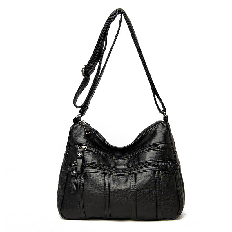 New Trendy Soft Leather Multilayer Messenger Bag