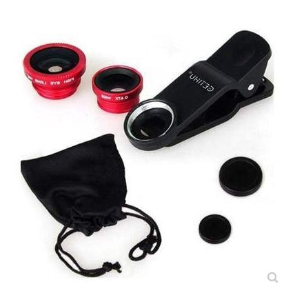 Universal Fisheye Lens 3 in 1 Mobile Phone Clip Lenses Fish