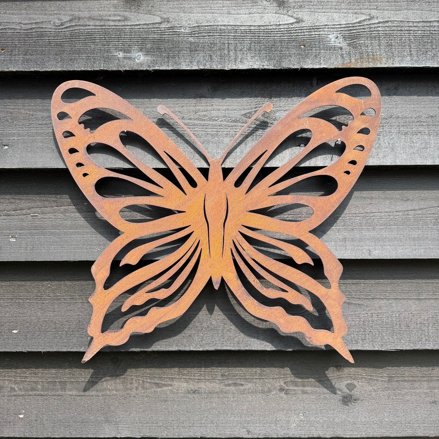 Large Rusty Metal Butterfly Decoration