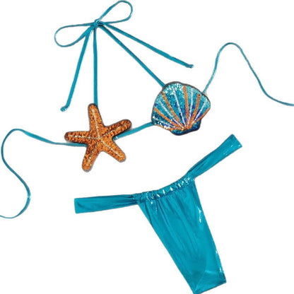 Pure Desire Split Swimsuit Shell Bikini High Sense Suit
