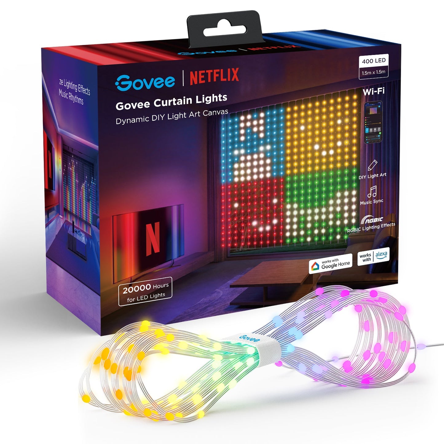 GOVEE CURTAIN LIGHT NETFLIX 400 LED