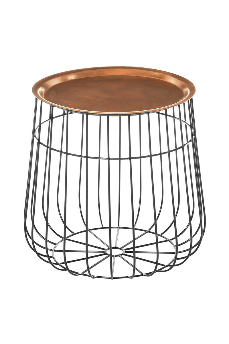 Templar Copper Tray And Black Finish Side Table