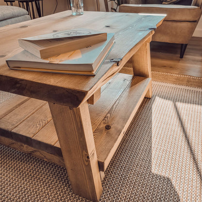 LOTTI Live / Waney Edge Coffee Table With Shelf