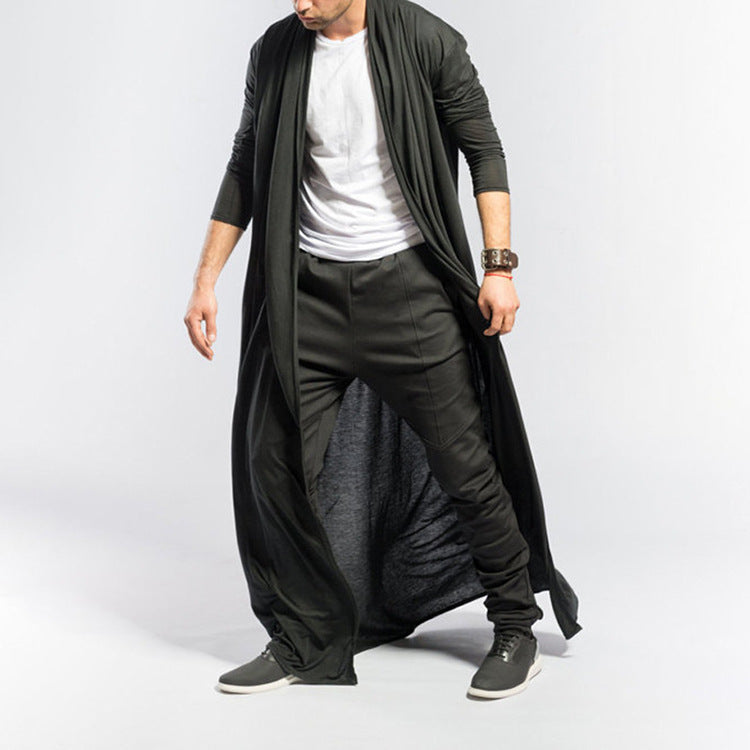 Men's Fashion Casual Long Slim Trench Coat