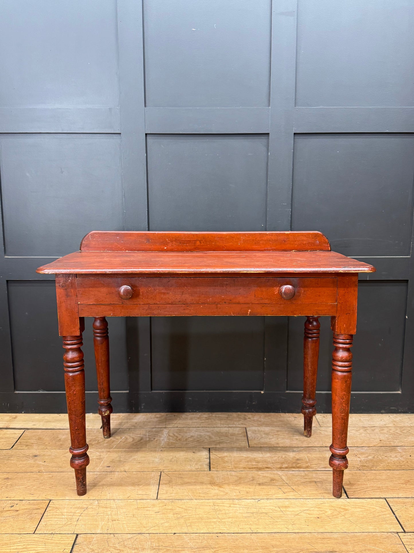 Antique Victorian Pine Writing Table Desk Console Side Table / Wash Stand