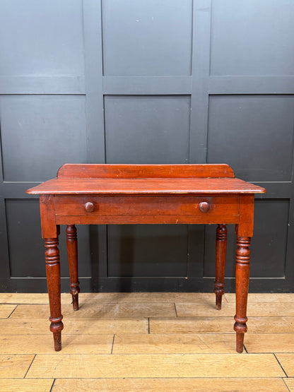 Antique Victorian Pine Writing Table Desk Console Side Table / Wash Stand