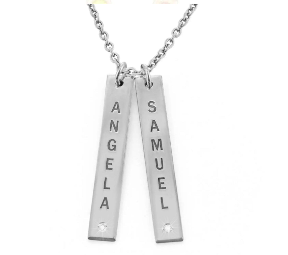 Personalized Vertical Necklace, Mother's Day Gift