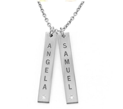 Personalized Vertical Necklace, Mother's Day Gift