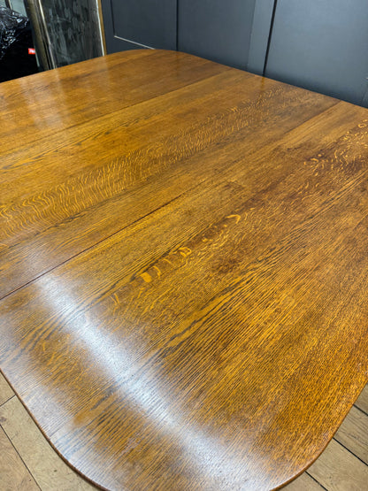 Large Solid Oak Gateleg Dining Table Drop Leaf Kitchen Table Sideboard