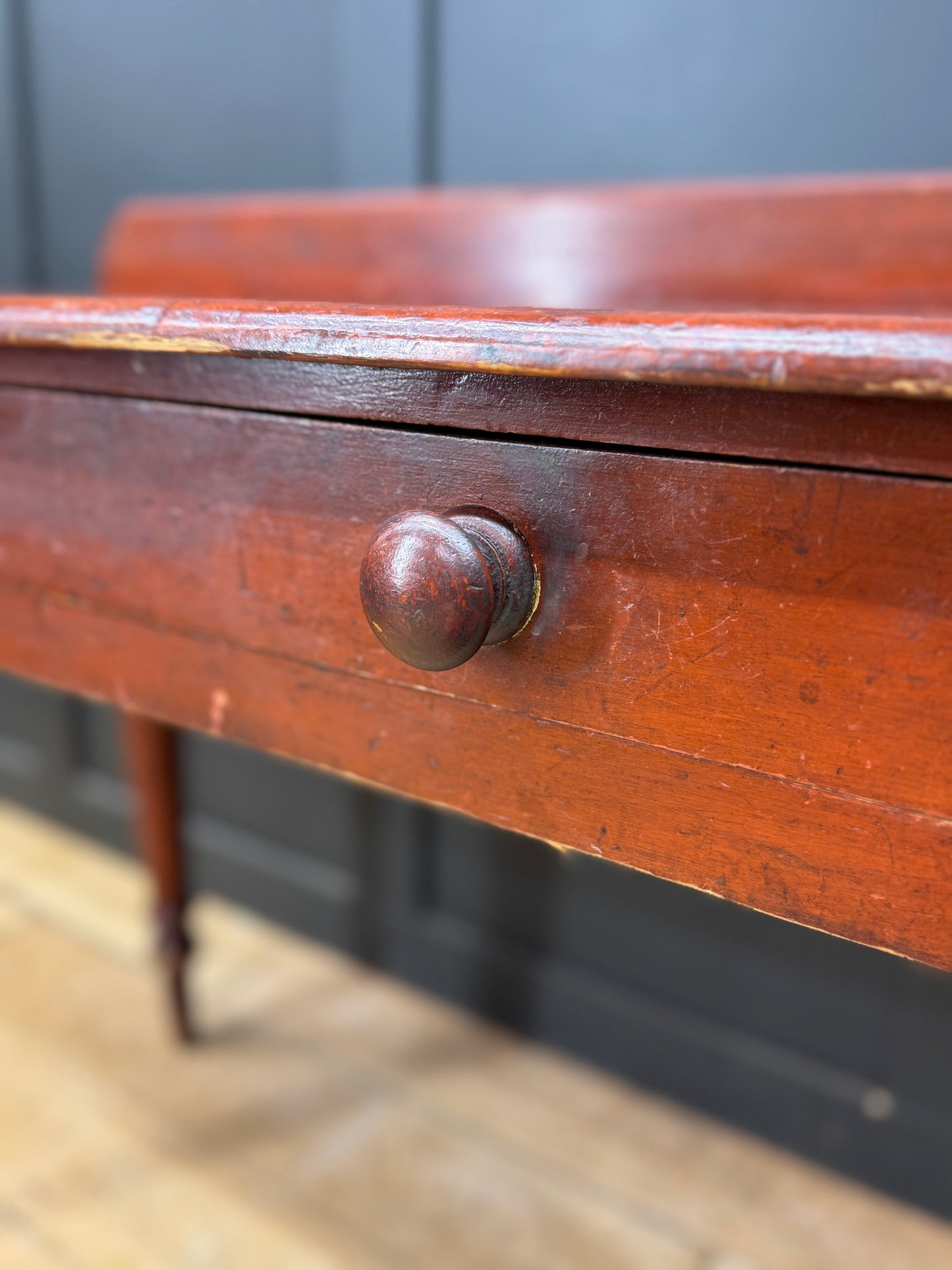 Antique Victorian Pine Writing Table Desk Console Side Table / Wash Stand