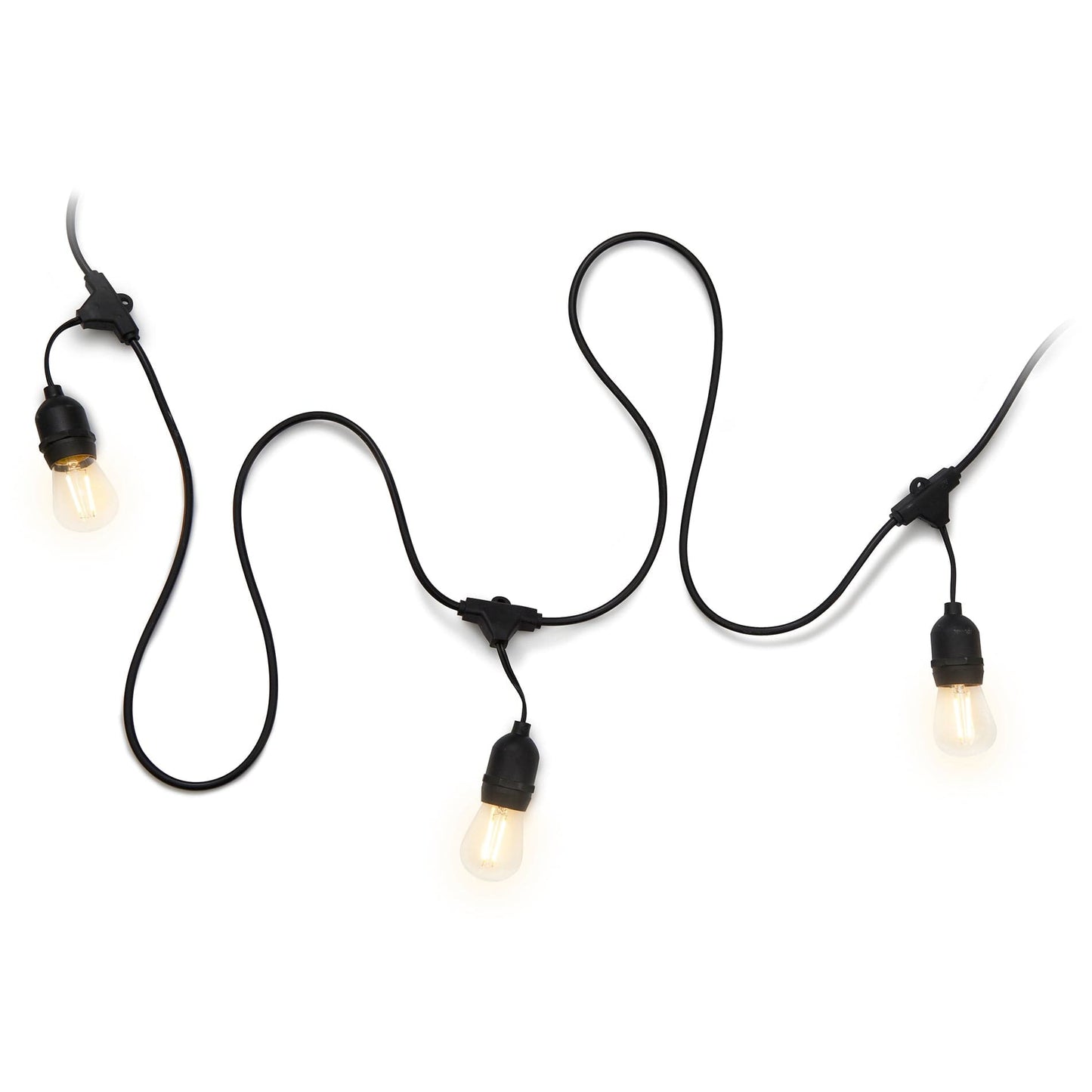 4lite Festoon Lighting Outdoor String Lamps with E27 Screw Warm White LED Bulbs