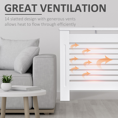 MDF Radiator Cover, 152 cm L-White