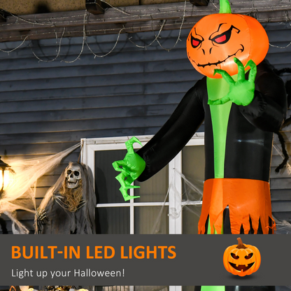 9FT Inflatable Halloween Pumpkin Ghost with Build-in LED Inflatable