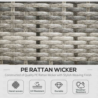 Outsunny 6 PCs Patio wicker Sofa Set Rattan Chair Furniture w/ Glass & Cushioned