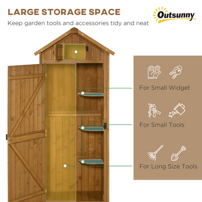 Garden Shed Utility 3 Shelves Wood Outdoor  77 x 54.2 x 179cm - Brown