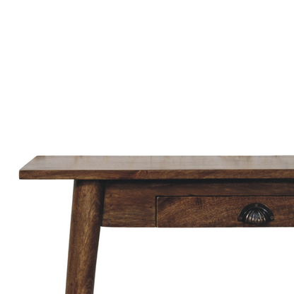 Artisan Furniture Solid Wood Nordic Writing Desk in Classic Grey, 1 Drawer, Brown