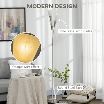 Modern Floor Lamp for Living Room Bedroom, 3 Light Upright Standing Lamp
