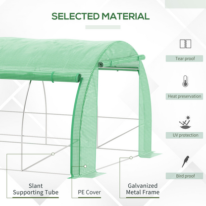 3 x 3 x 2 m Polytunnel Greenhouse Pollytunnel Tent w/ Steel Frame Green