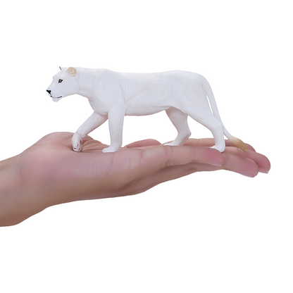 White Lioness Toy  Realistic Big Cat Model