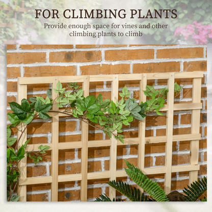 Outsunny 3 Tier Wooden Garden Planters with Trellis for Vine Climbing Plants
