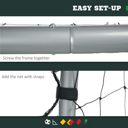 SPORTNOW 8ft x 5ft Football Goal, Simple Set Up Football Training Net