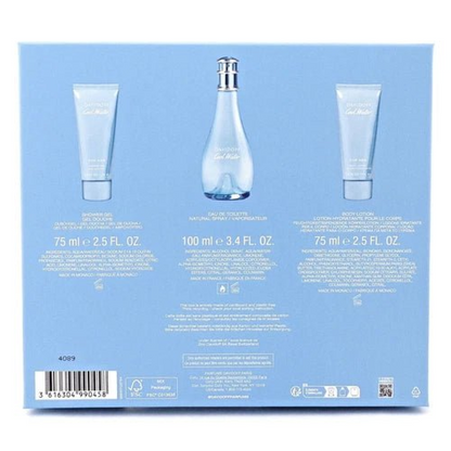 Davidoff Cool Water Gift Set (Eau De Toilette 100ml  Body Lotion 75ml  Shower Gel 75ml)