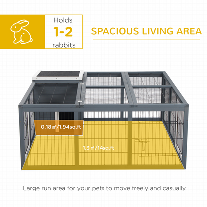 Rabbit Run Small Animal Hutch Guinea Pig House with Openable Main House & Roof
