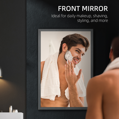 kleankin Wall Mounted Bathroom Cabinet with Mirror and Storage Shelves