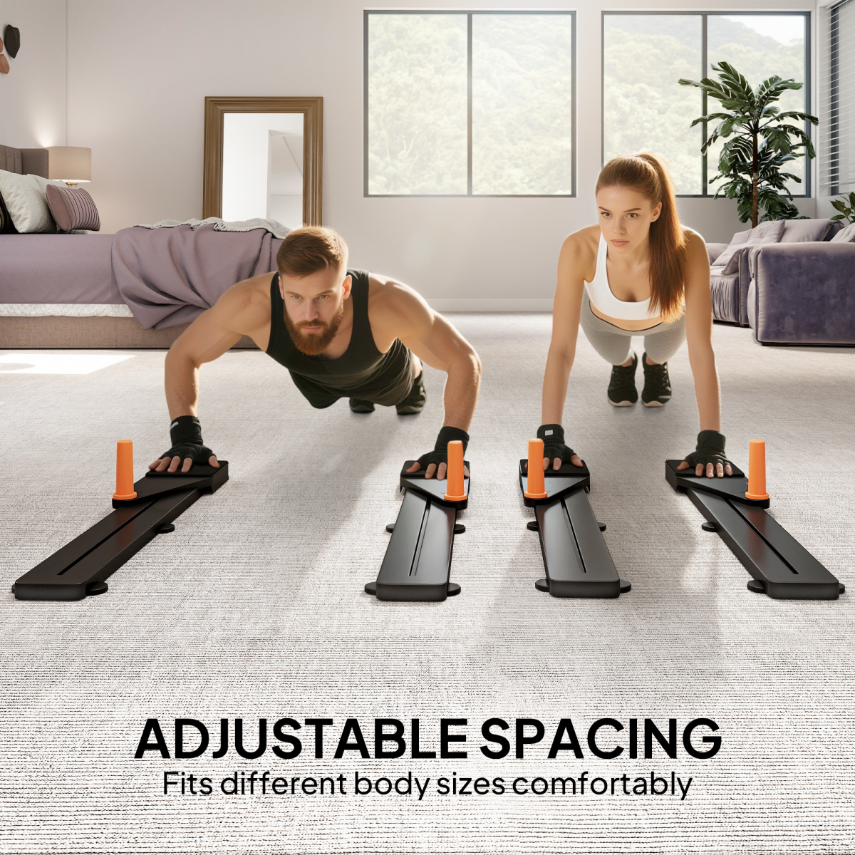 SPORTNOW Push Up Board Set of 2, Portable Press Up Board for Home Gym