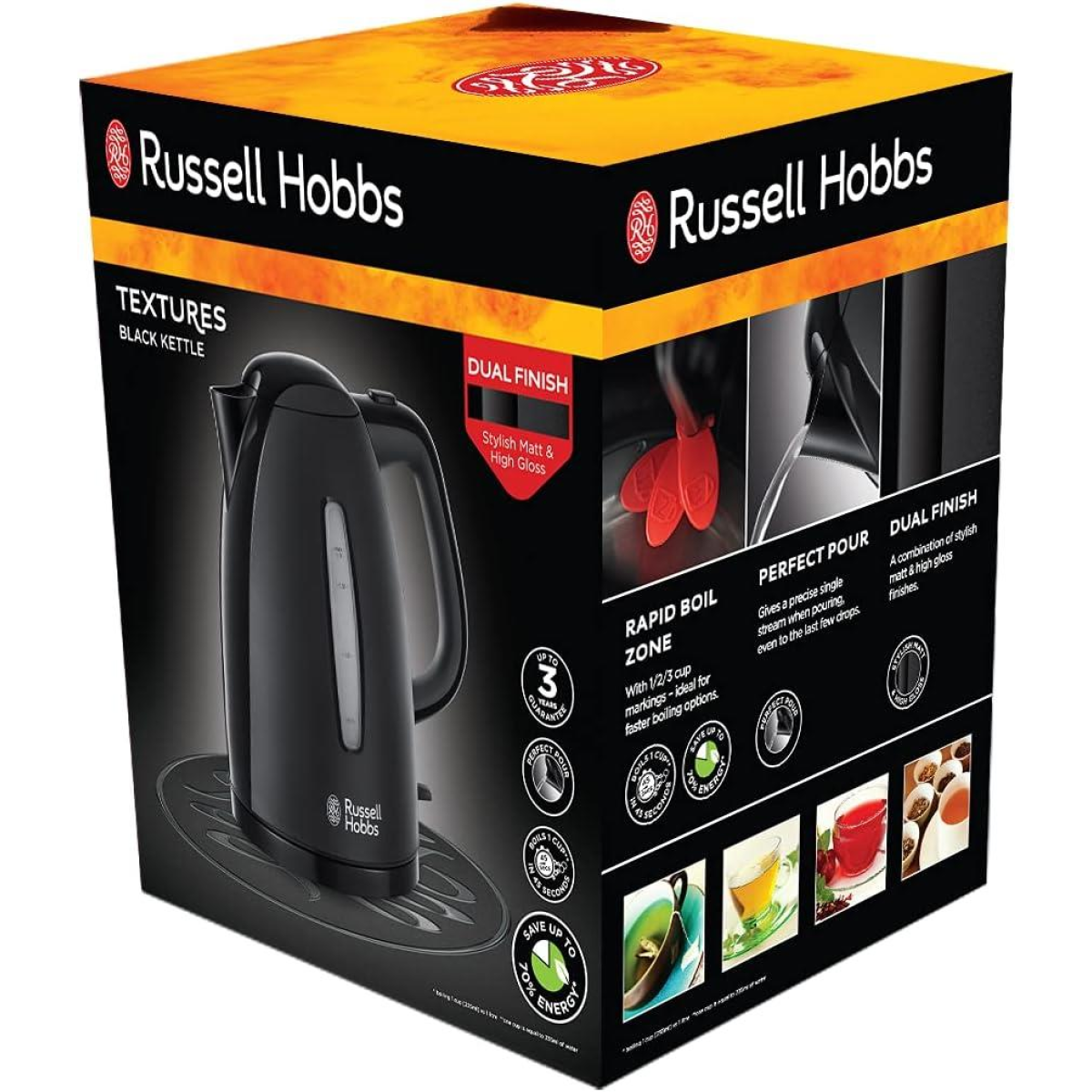 Russell Hobbs Textures Plastic Kettle - Black