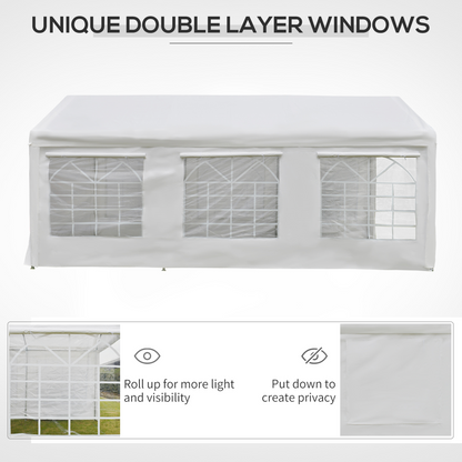 20 x 10  Car Tent Outdoor Car Canopy Shelter Water-Resistant Sidewall White