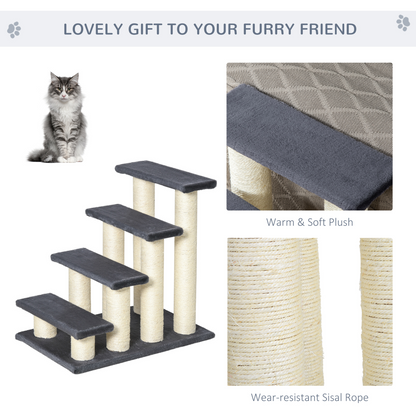 Pet Stair Dog Cat Step Ladder Climb Plush Soft Comfort Particle Board