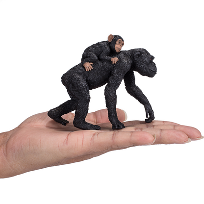 Chimpanzee and Baby Toy  Realistic Wildlife Figurine