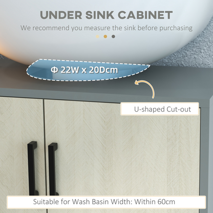 kleankin Bathroom Sink Cabinet, Under Sink Basin Storage Cupboard with Shelf
