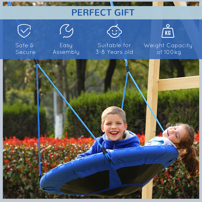 Round Swing Kids Game Spin Rope Playground Steel 100cm Playroom HOMCOM